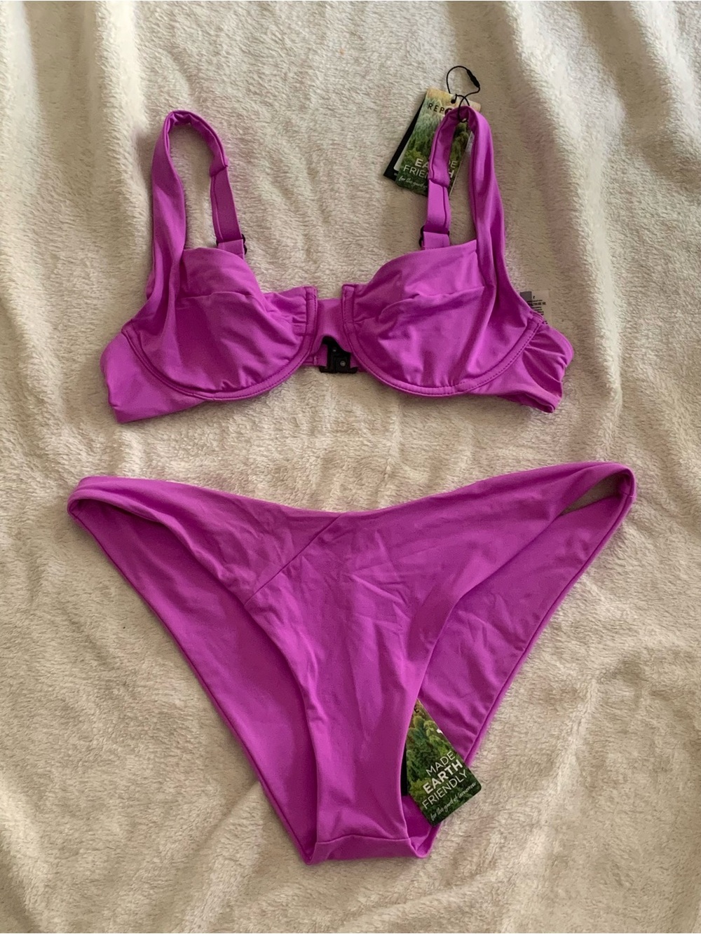 Vivid Purple Underwire Bikini Set - Women